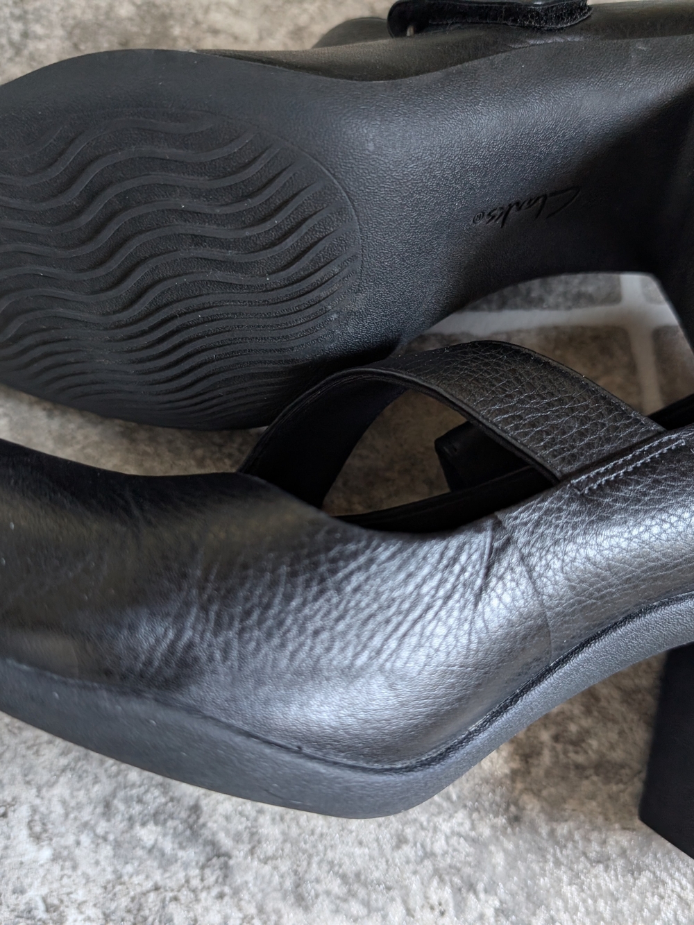 Clarks leather Mary Jane block heel | Black | US 8 | GUC - Picture 5 of 6